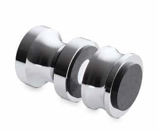 Duschtürknopf Ø35mm, 2-seitig, 1-seitig mit Puffer, Glas 6-12mm