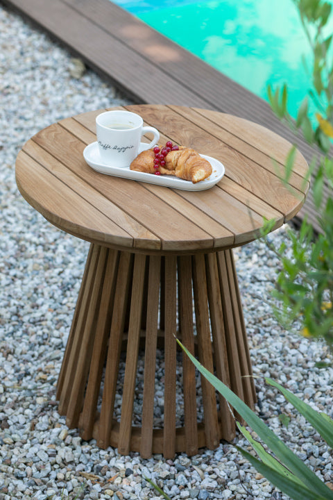 Woodie Beistelltisch Lamellen ø 50 cm