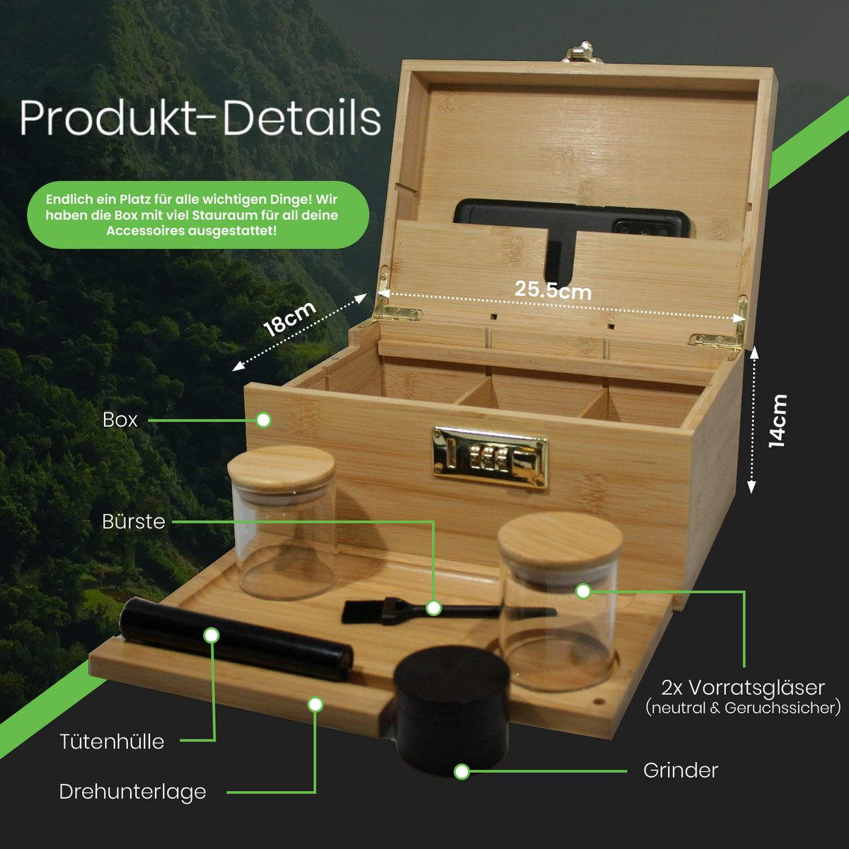 Premium Bambus Holzbox