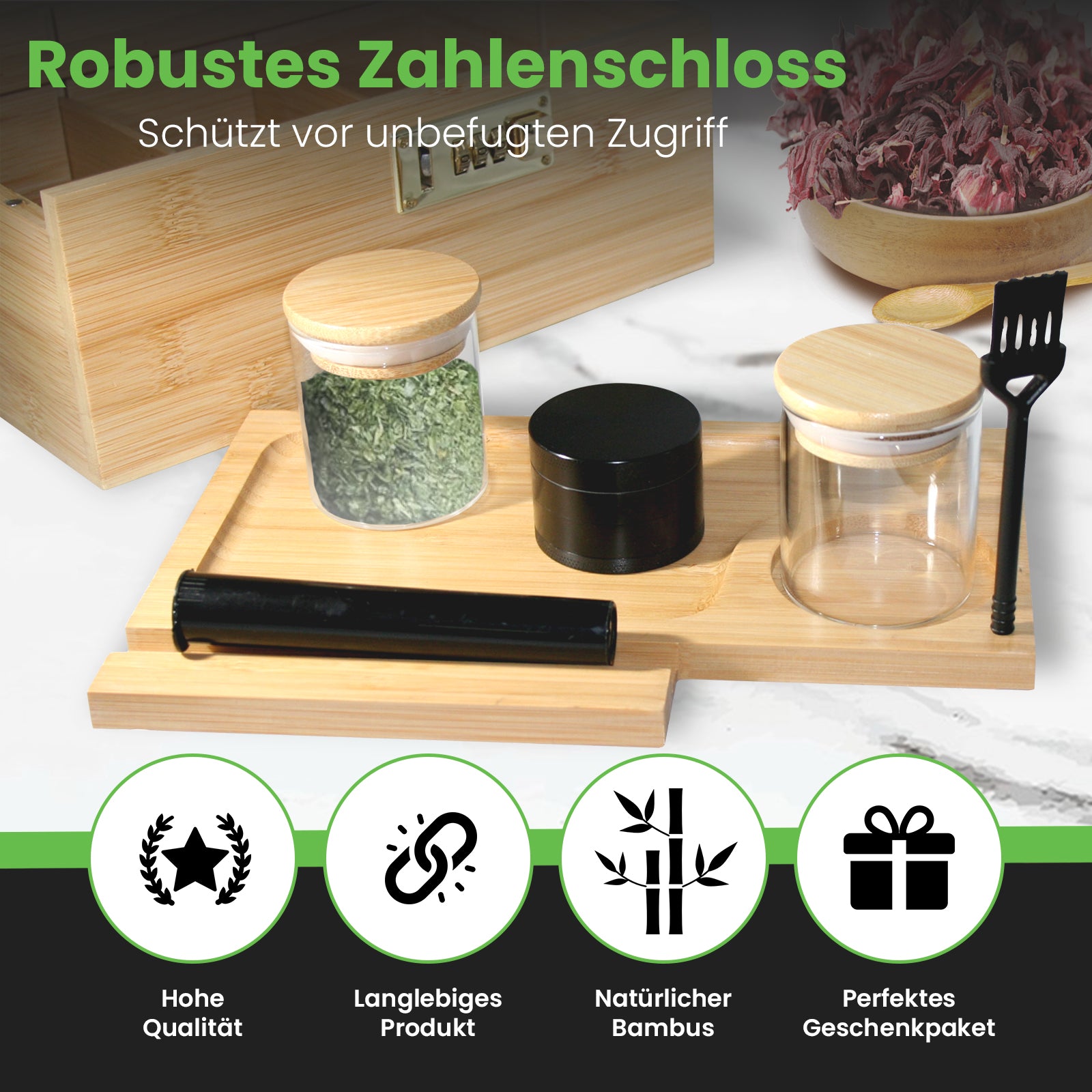 Premium Bambus Holzbox