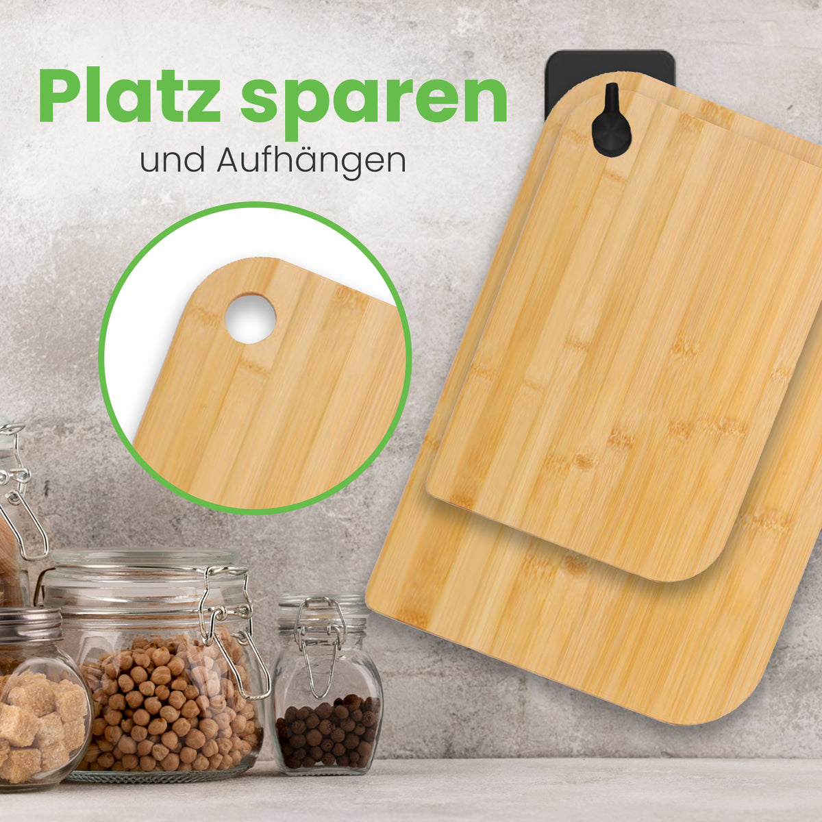 Schneidebrett Bambus - dreier Set
