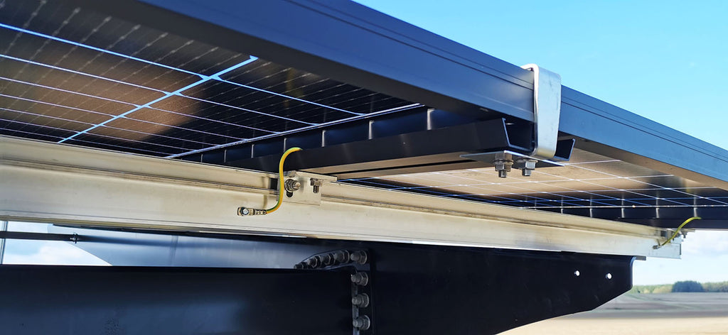 PV-Dachsystem VOLTRAIL 35 mit Modulen – 2 Modulreihen