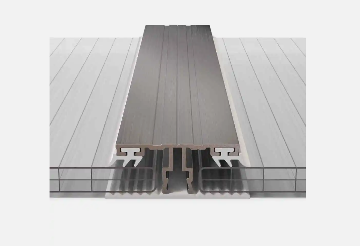 Mittelprofil Premium Alu-Gummi 60 mm für Stegplatten 16mm inkl. Lippendichtung