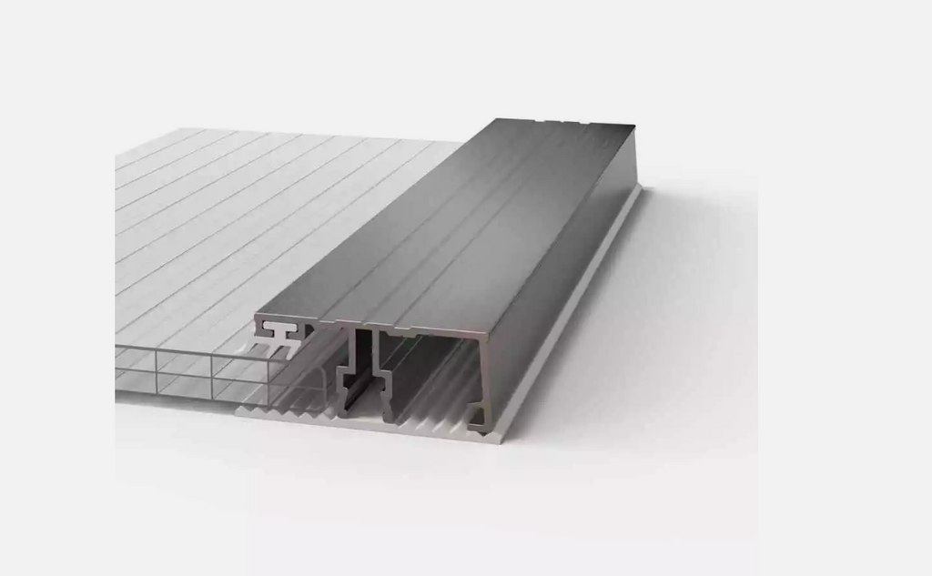 Randprofil Premium Alu-Gummi 60 mm für Stegplatten 16mm inkl. Lippendichtung