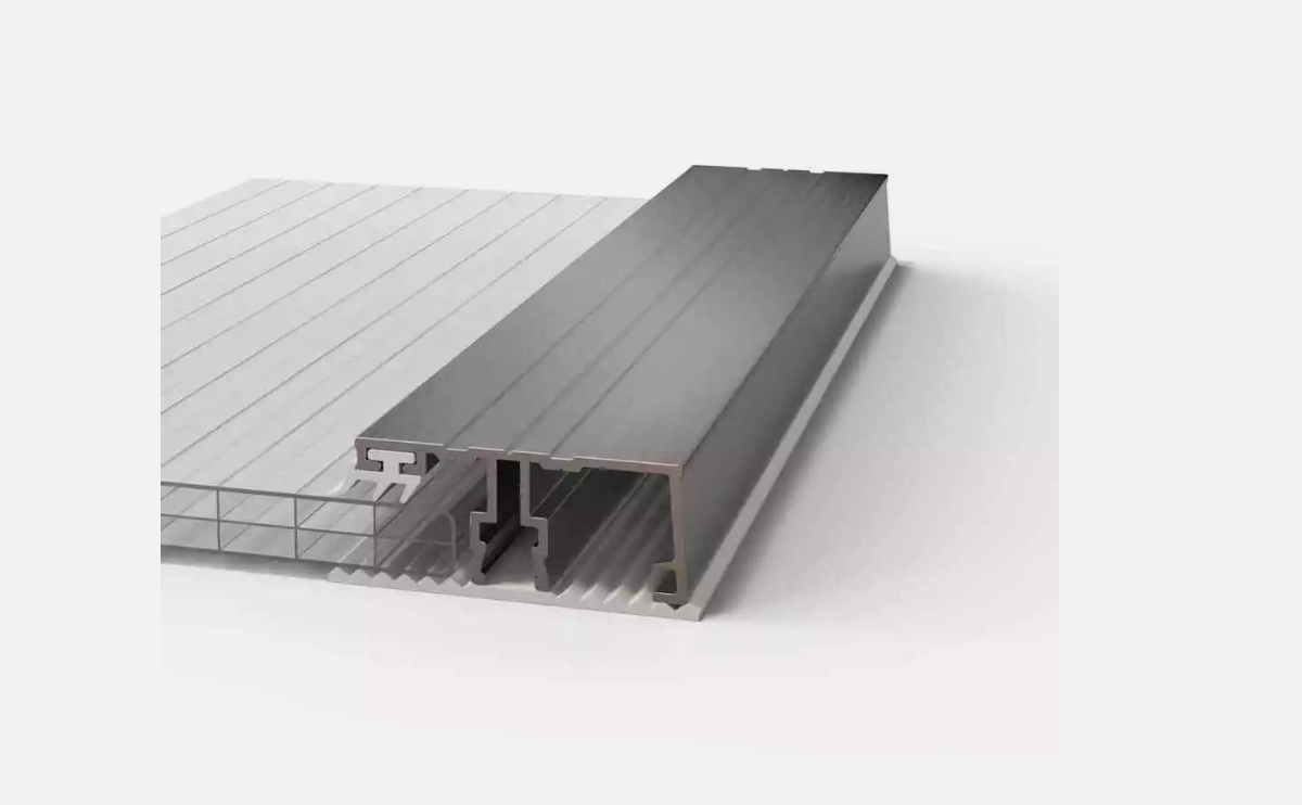 Randprofil Premium Alu-Gummi 60 mm für Stegplatten 16mm inkl. Lippendichtung