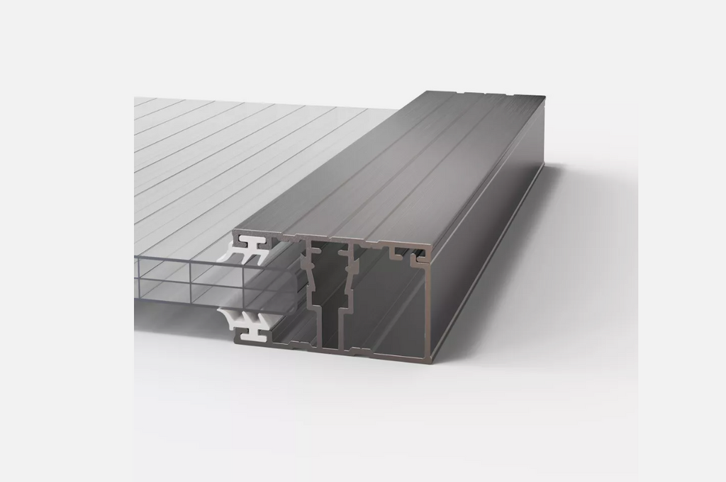 Randprofil Premium Alu-Alu pressblank 60mm breit Stegplatten 16mm inkl. Lippendichtung