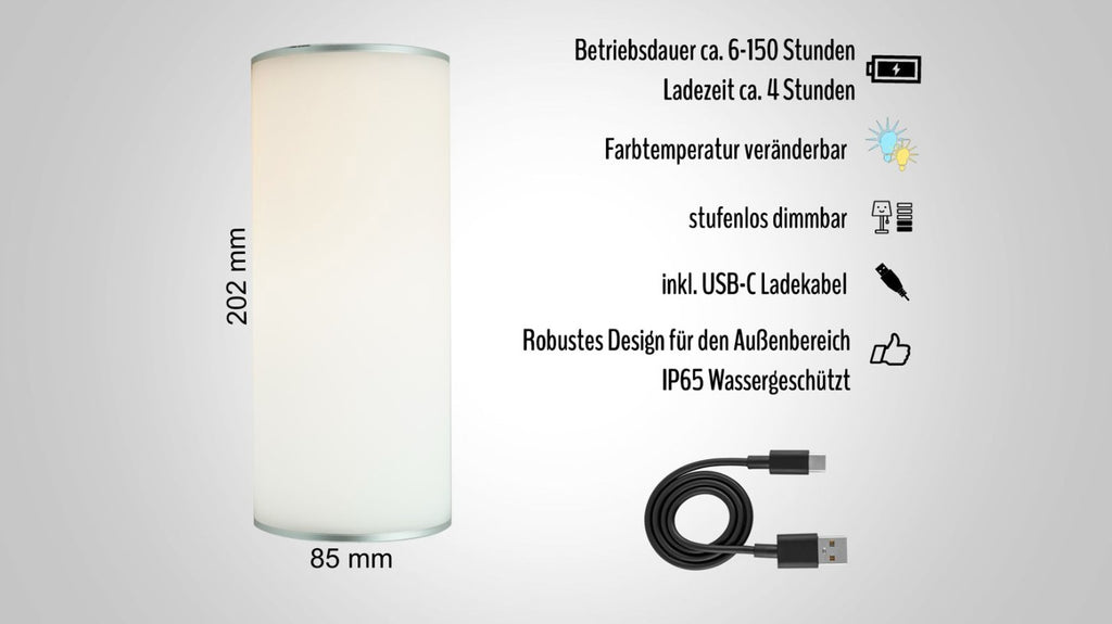 Akku Tisch & Terrassenlampe
