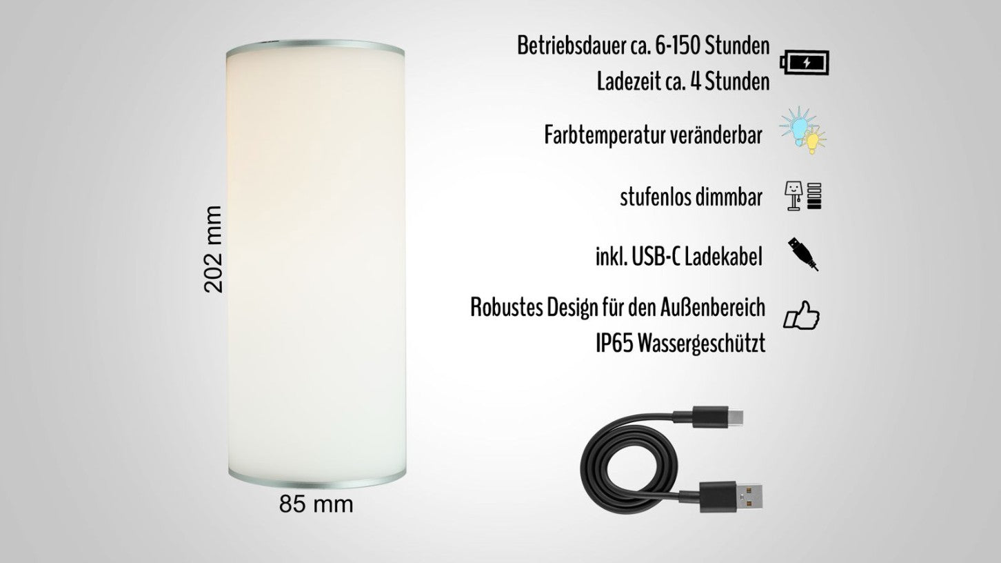 Akku Tisch & Terrassenlampe