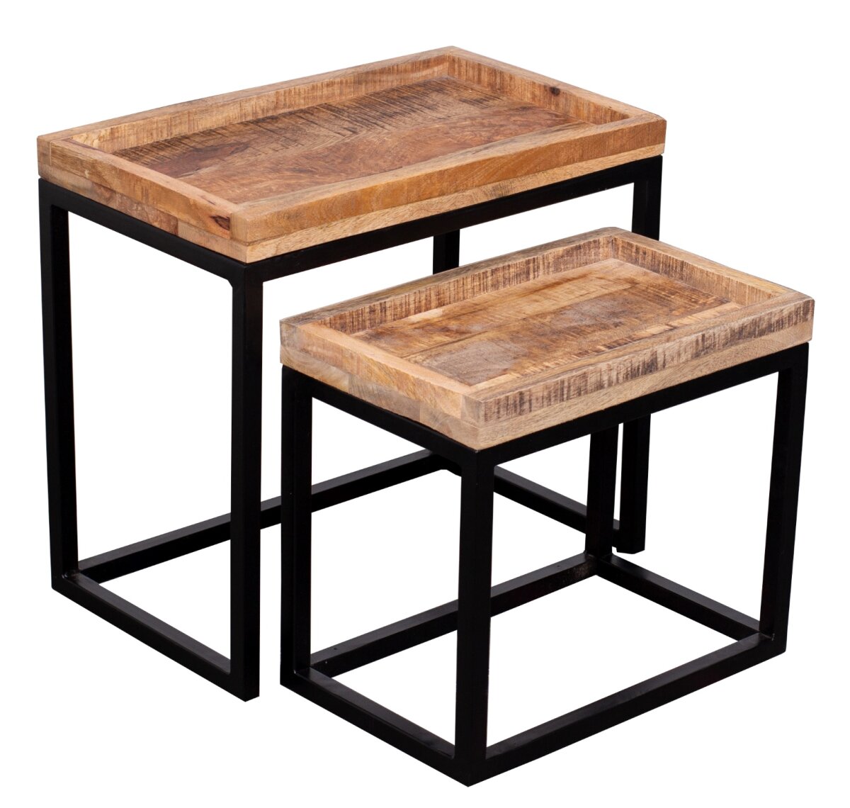 Couchtisch 2er Set Lecce Mango natur | Massivholz Mango – Produktbild 1