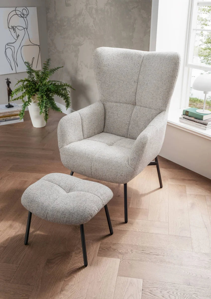 Ohrensessel Sava inkl. Fußhocker | Designmöbel