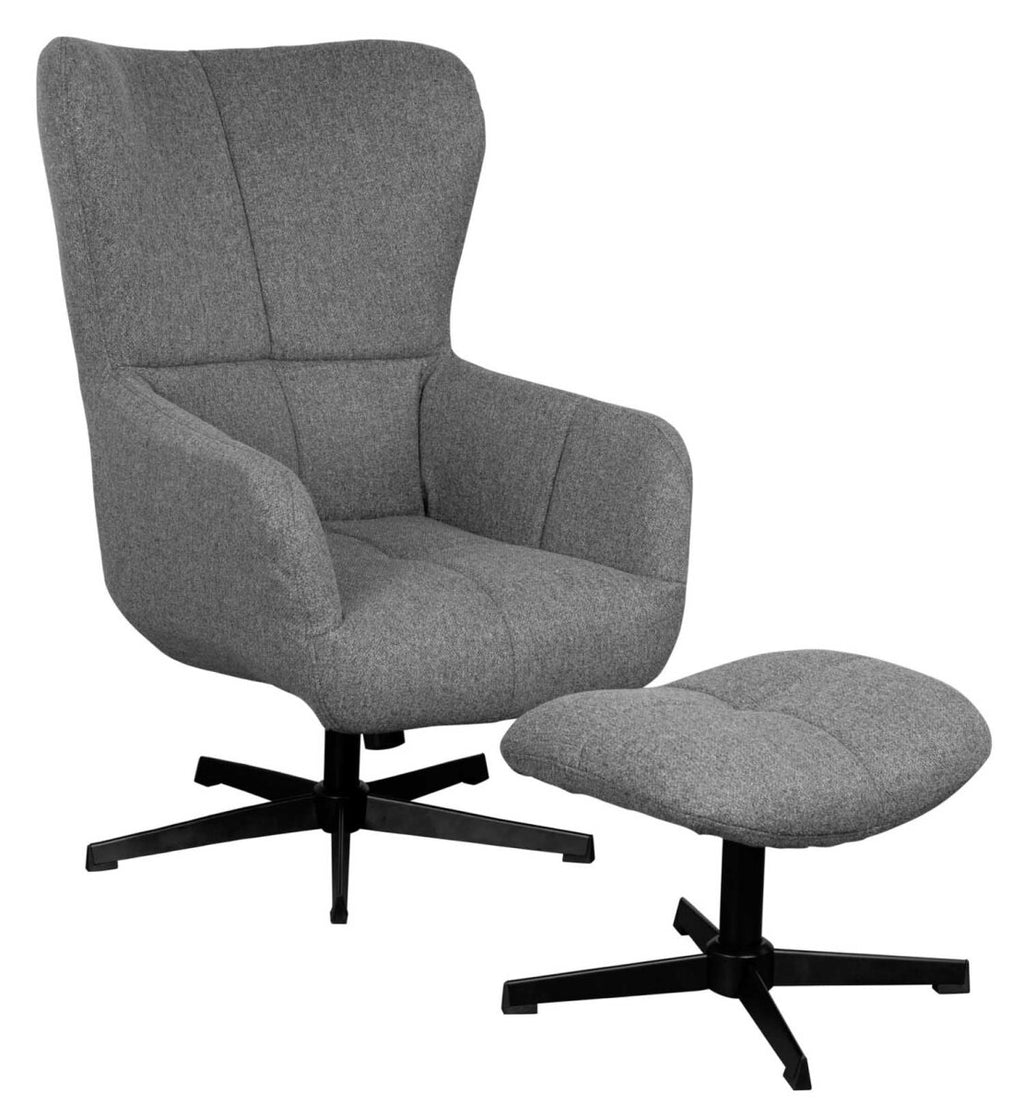 Ohrensessel Sava deep blue inkl. Fußhocker | Designmöbel – Produktbild 2