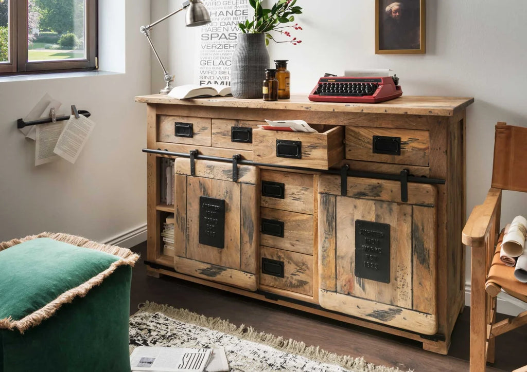 Sideboard Florenz Mango Vintage 150 x 45 x 90 cm | Massivholz Mango