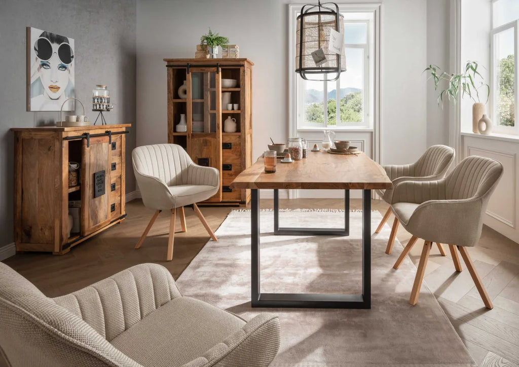 Vitrine Florenz Mango Vintage 100 x 45 x175 cm | Massivholz Mango