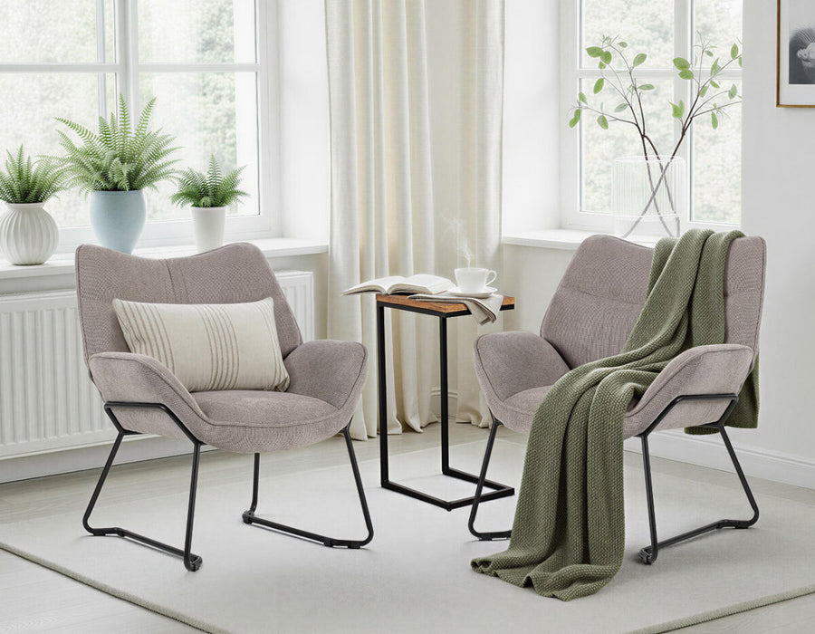 Wohnzimmer Set Aliano light grey & Beistelltisch Materos | Designmöbel – Produktbild 1
